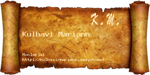 Kulhavi Mariann névjegykártya