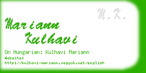 mariann kulhavi business card